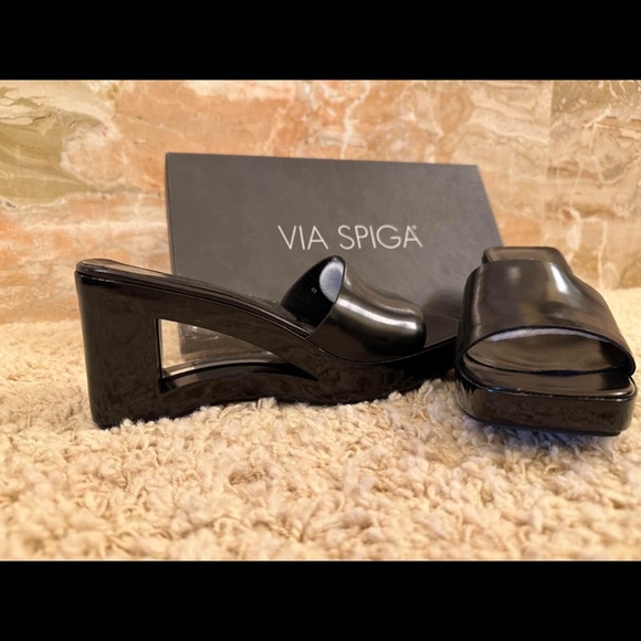 Italian Via Spiga Heeled Slides - Picture 3 of 5